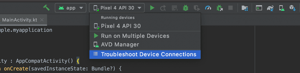 Android studio devices